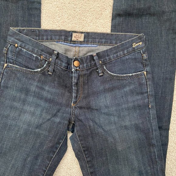 EUC Dark blue Gold Sign low rise straight leg Envy jeans size 27 - Picture 2 of 7